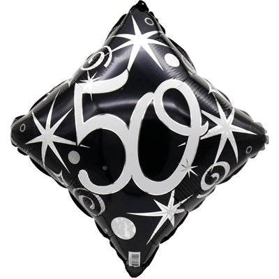 Ballon chiffre 50 avec étincelles et tourbillons en mylar 18 pouces