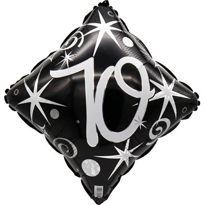 Ballon chiffre 70 avec étincelles et tourbillon en mylar 18 pouces