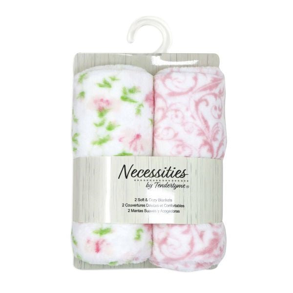 Couverture en peluche ensemble de 2 rose Tendertyme