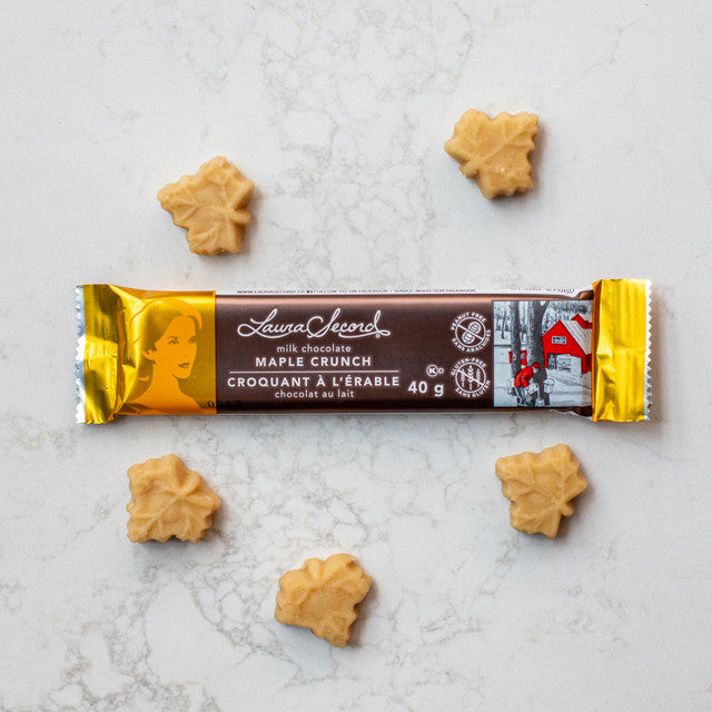 Barre de chocolat au lait croquant à l’érable 40 g