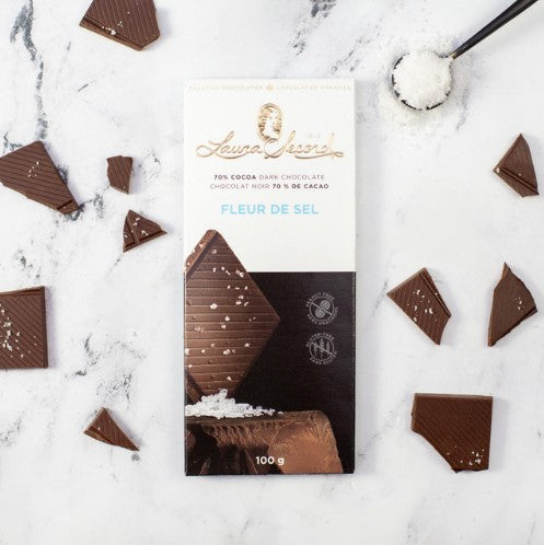 Barre de chocolat noir 70 % fleur de sel Laura Secord