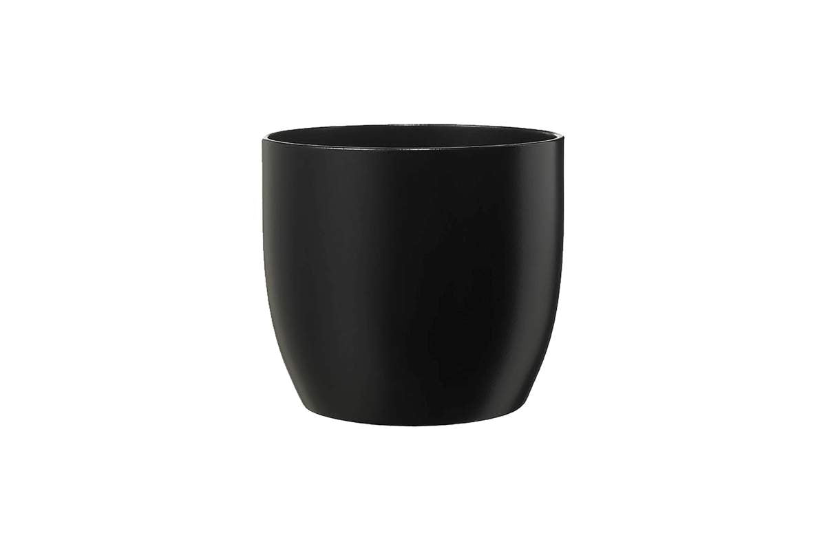 Cache-pot en céramique Basel Fashion noir mat 19 cm
