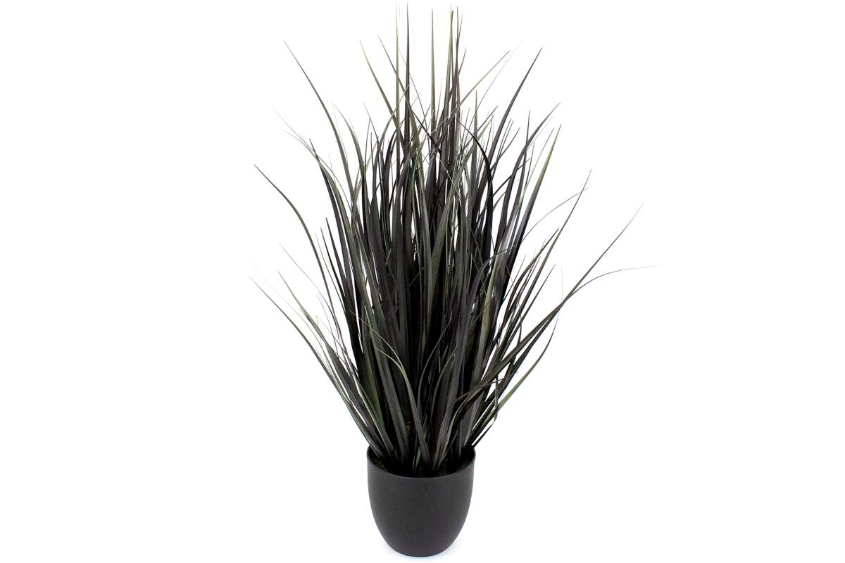 Plante permanente graminée artificielle en pot noir 76 cm