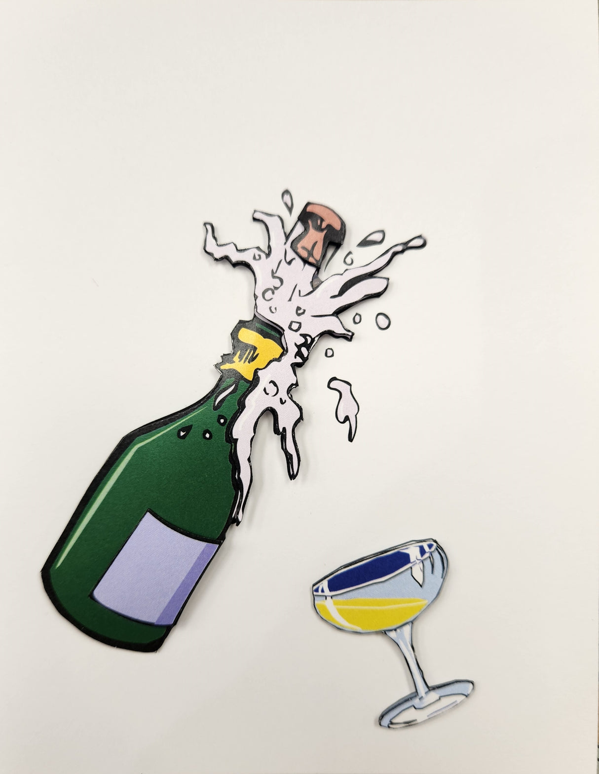 Carte avec champagne