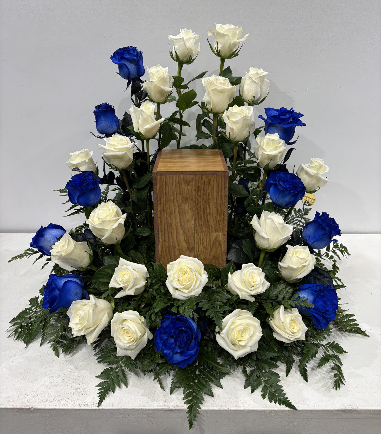 Arrangement Amour infini blanc et bleu