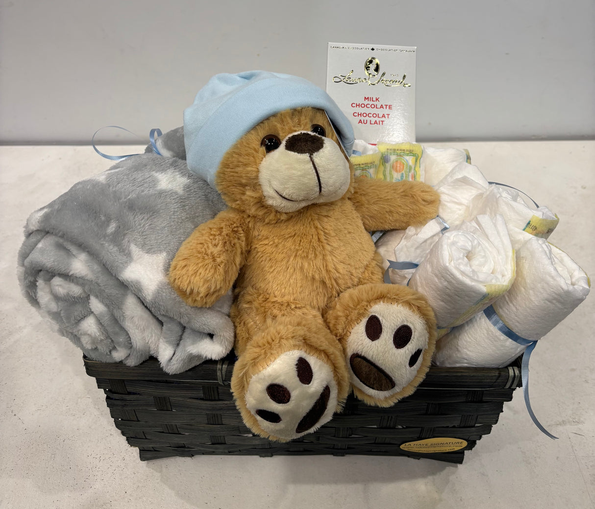 Panier cadeau - Beau et adorable - Naissance garçon