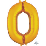 Ballon _ Chiffre 0 _ Or / Or rose / Bleu _ Mylar 34''