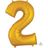 Ballon _ Chiffre 2 _ Or / Or rose / Bleu _ Mylar 34''