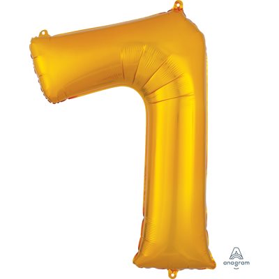 Ballon _ Chiffre 7 _ Or / Or rose / Bleu _ Mylar 34''