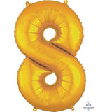 Ballon _ Chiffre 8 _ Or / Or rose / Bleu _ Mylar 34''