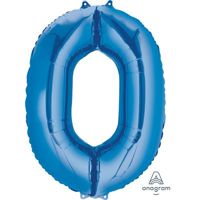 Ballon _ Chiffre 0 _ Or / Or rose / Bleu _ Mylar 34''
