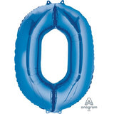 Ballon _ Chiffre 0 _ Or / Or rose / Bleu _ Mylar 34''