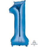 Ballon _ Chiffre 1 _ Or / Or rose / Bleu _ Mylar 34''