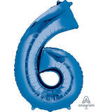 Ballon _ Chiffre 6 _ Or / Or rose / Bleu _ Mylar 34''