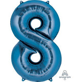 Ballon _ Chiffre 8 _ Or / Or rose / Bleu _ Mylar 34''