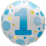 Ballon _ Chiffre 1 _  Points roses ou bleus _ Mylar 18''