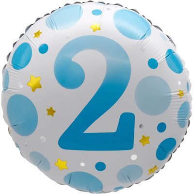 Ballon _ Chiffre 2 _ Ponts roses ou bleus _ Mylar 18''