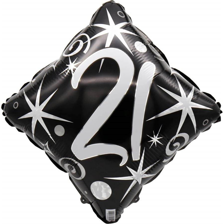 Ballon _ Chiffre 21 _ Étincelles et tourbillons _ Mylar 18''