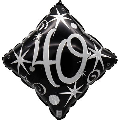 Ballon _ Chiffre 40 _ Étincelles et tourbillons - Mylar 18''