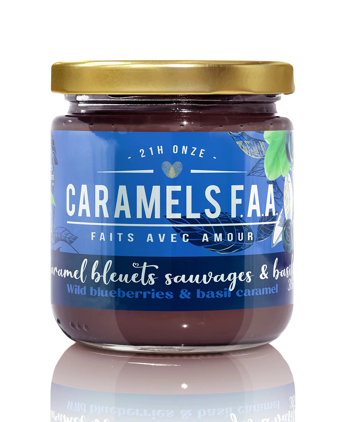 Caramel onctueux - Bleuets sauvages et basilic - Caramels F.A.A