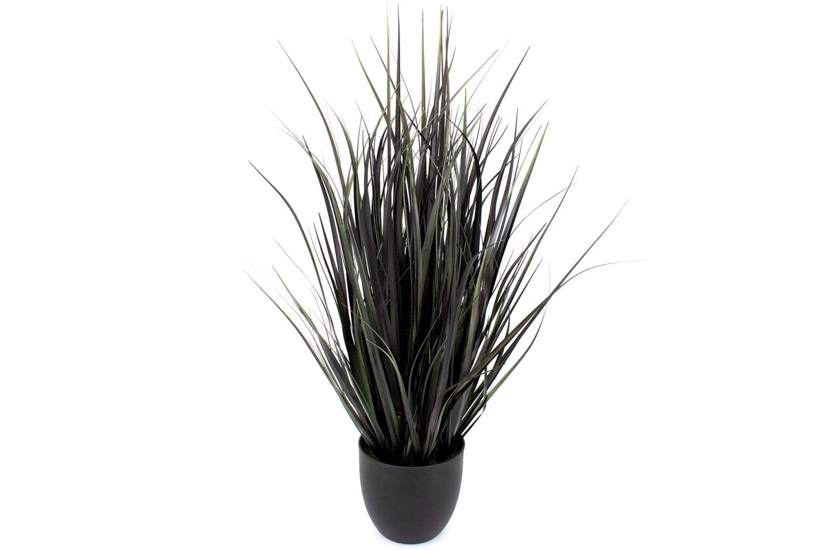 Plante permanente - Graminée artificielle en pot noir 76cm