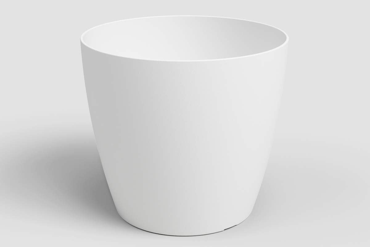 San Remo matte white plastic planter