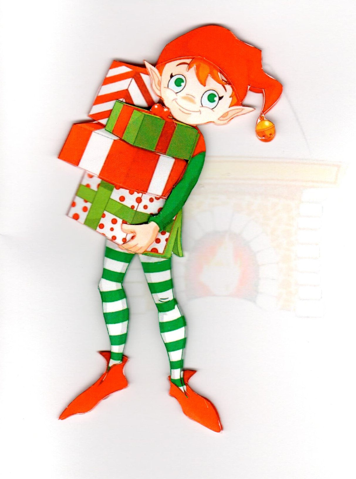 Carte sans texte - Lutin en relief - Noël